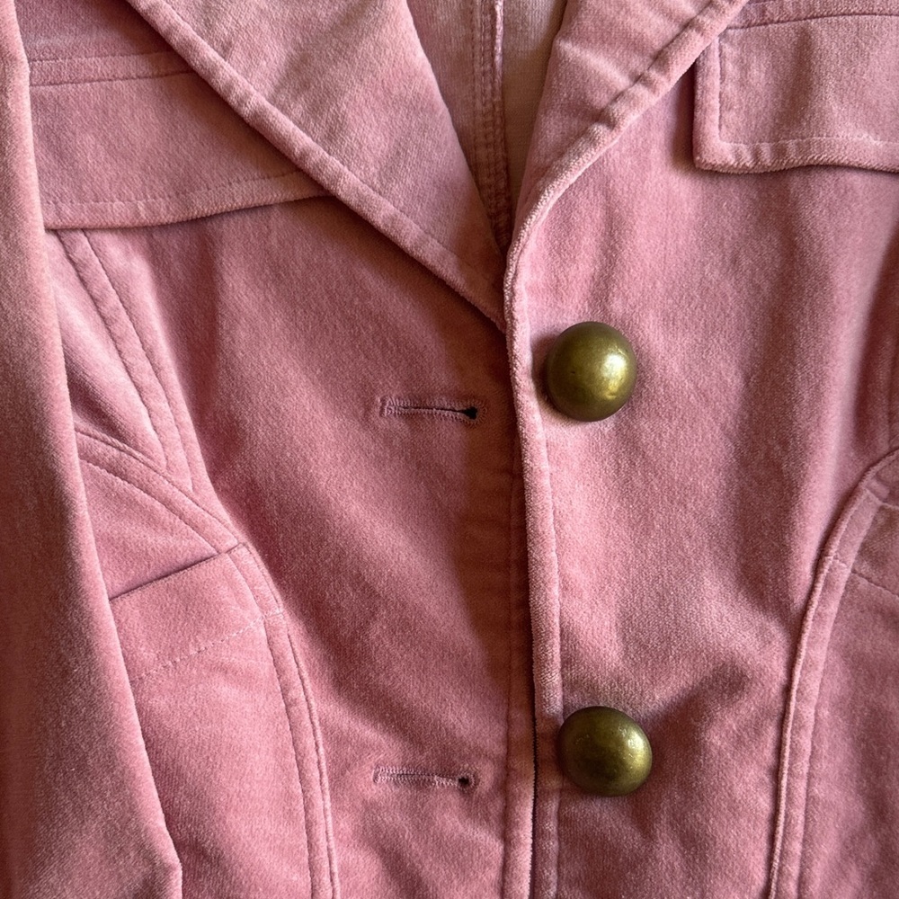 Woman's Fang Pink Blazer with Gold Buttons - Picture 6 of 7
